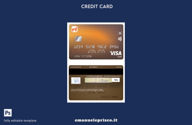 modello di carta oro visto Georgia Bank of Georgia in stile verificato